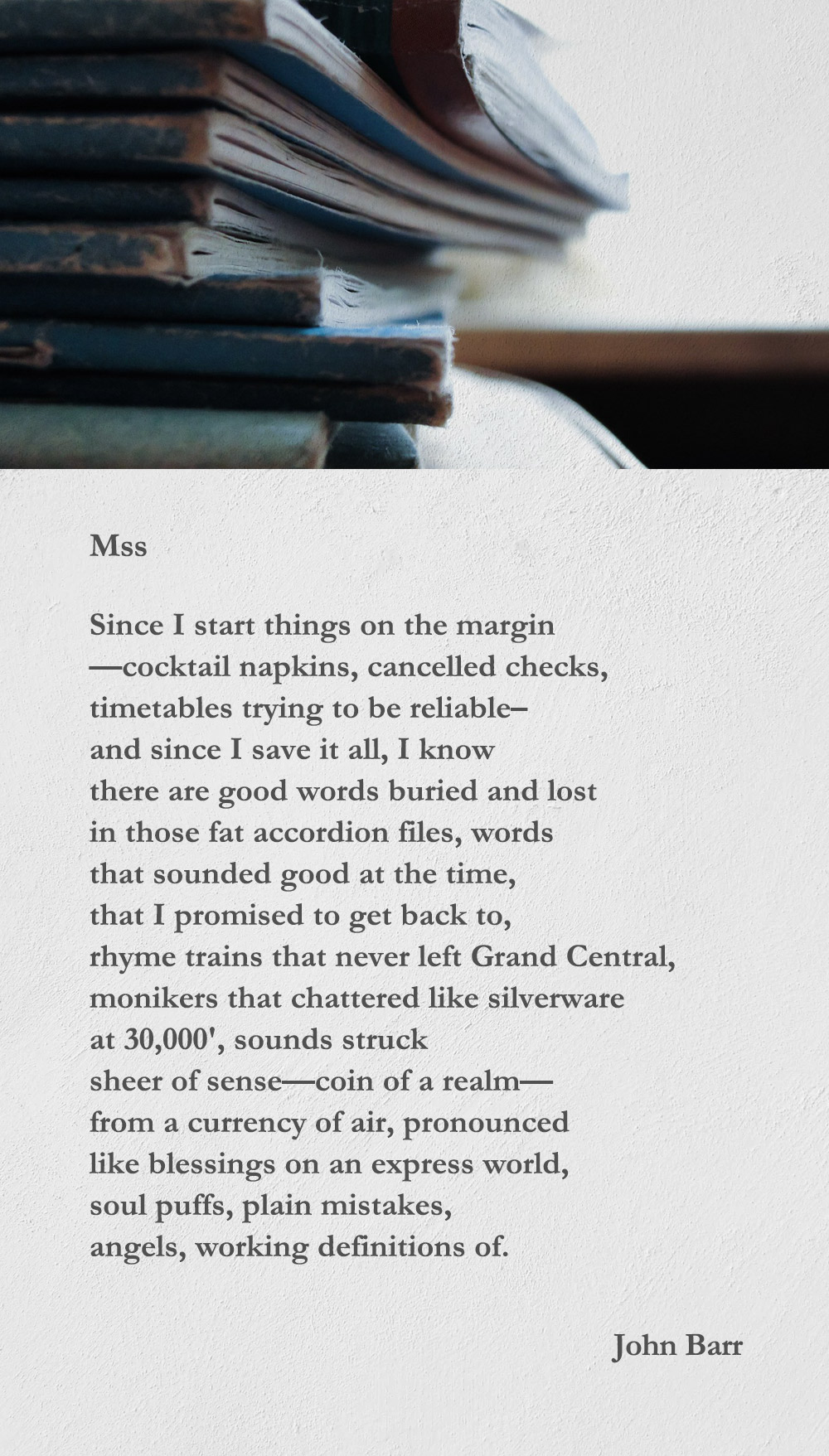 MSS poem by John Barr
