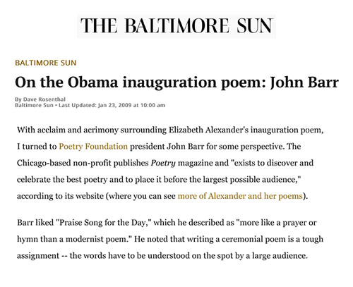 On the Obama inauguration poem